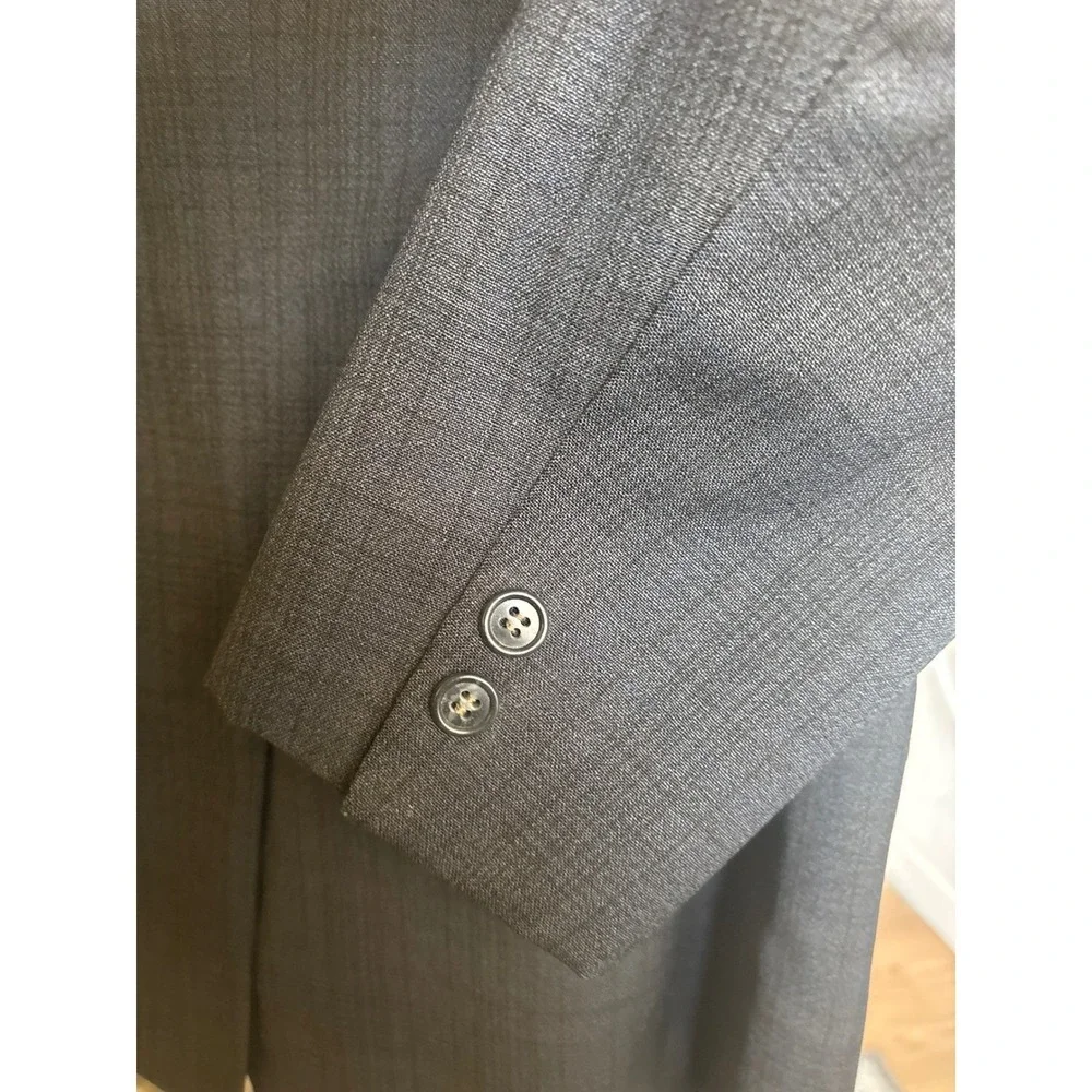 Vintage Thomas Studio Brand Hollywood Gray 2 Piece Light Suit Set Plaid Check
